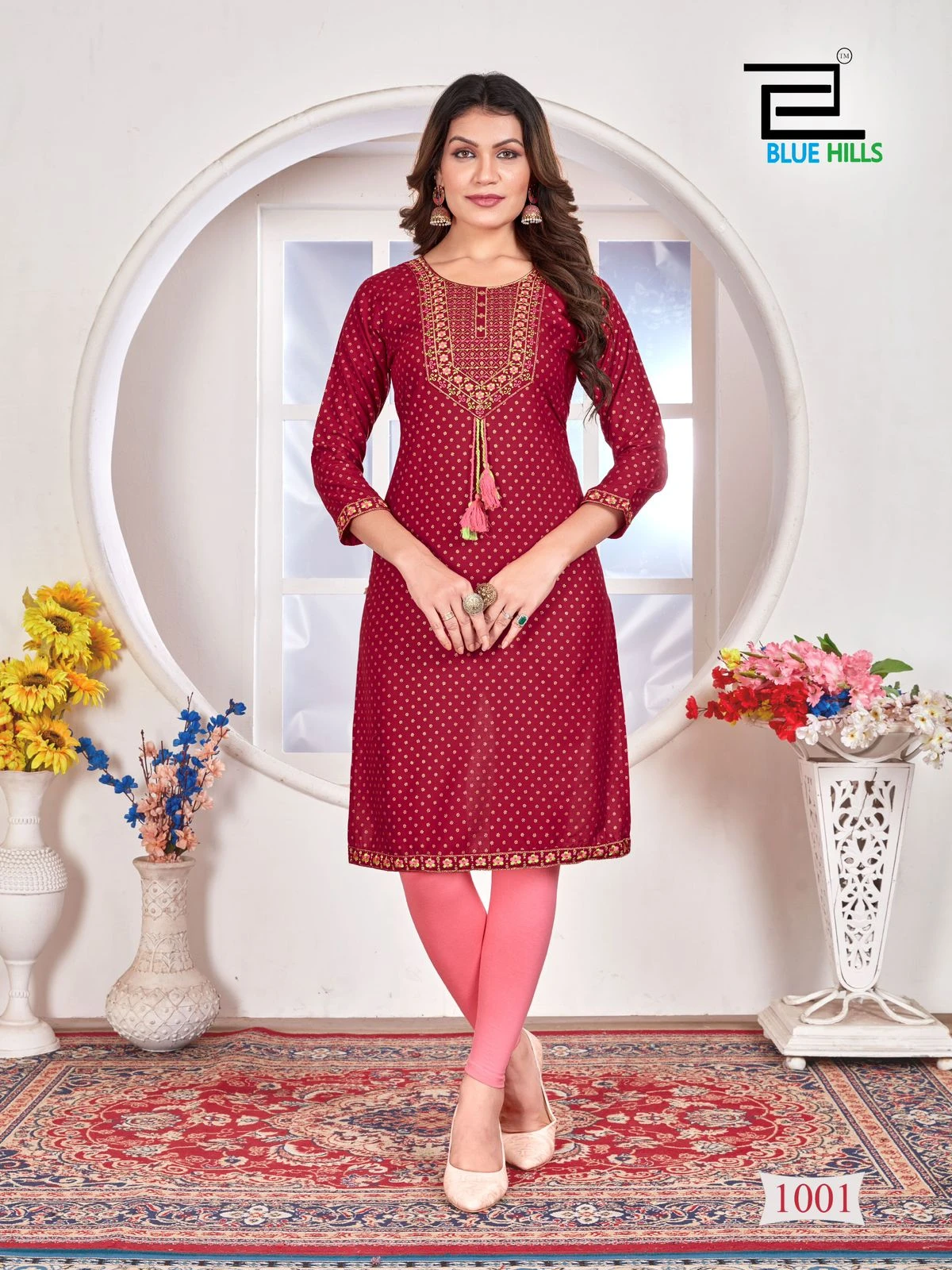 Blue Hills Priya Rayon 14Kg Wholesale Fancy Kurtis Catalog — Wholesale Kurtis, Blue Hills wholesale from Surat — view 2